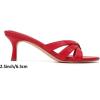 imageMostrin Strappy Kitten Heels for Women Round Open Toe Flip Flops Slip On Mules Heels Fashion Thong Heeled Sandals for Party Wedding HolidayRed