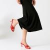 imageMostrin Strappy Kitten Heels for Women Round Open Toe Flip Flops Slip On Mules Heels Fashion Thong Heeled Sandals for Party Wedding HolidayRed