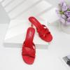 imageMostrin Strappy Kitten Heels for Women Round Open Toe Flip Flops Slip On Mules Heels Fashion Thong Heeled Sandals for Party Wedding HolidayRed