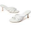imageMostrin Strappy Kitten Heels for Women Round Open Toe Flip Flops Slip On Mules Heels Fashion Thong Heeled Sandals for Party Wedding HolidayWhite