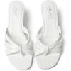 imageMostrin Strappy Kitten Heels for Women Round Open Toe Flip Flops Slip On Mules Heels Fashion Thong Heeled Sandals for Party Wedding HolidayWhite