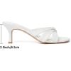 imageMostrin Strappy Kitten Heels for Women Round Open Toe Flip Flops Slip On Mules Heels Fashion Thong Heeled Sandals for Party Wedding HolidayWhite
