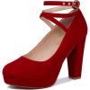 imageMostrin Fashion Vintage Womens Small Bowtie Platform Pumps Ladies Sexy High Heeled ShoesRed 2501