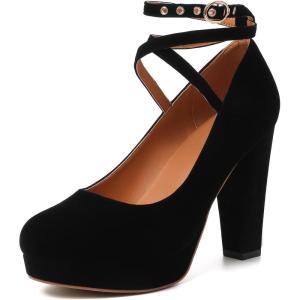 imageMostrin Fashion Vintage Womens Small Bowtie Platform Pumps Ladies Sexy High Heeled ShoesBlack 2501