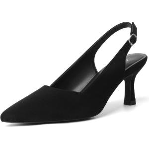 imageMostrin Kitten Heels for Women Slingback Pointed Closed Toe Heels Womens Pumps Shoes for Wedding Party CommutingBlack Suede