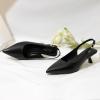 imageMostrin Kitten Heels for Women Pointed Toe Pumps Patent Leather Low Heel Slingback Heels with Buckle Dress Shoes for Dating Party WorkingBlack 06