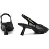 imageMostrin Kitten Heels for Women Pointed Toe Pumps Patent Leather Low Heel Slingback Heels with Buckle Dress Shoes for Dating Party WorkingBlack Mesh 06