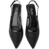 imageMostrin Kitten Heels for Women Pointed Toe Pumps Patent Leather Low Heel Slingback Heels with Buckle Dress Shoes for Dating Party WorkingBlack Mesh 06
