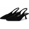 imageMostrin Kitten Heels for Women Pointed Toe Pumps Patent Leather Low Heel Slingback Heels with Buckle Dress Shoes for Dating Party WorkingBlack Suede 06