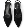 imageMostrin Kitten Heels for Women Pointed Toe Pumps Patent Leather Low Heel Slingback Heels with Buckle Dress Shoes for Dating Party WorkingBlack Suede 06