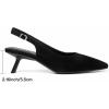 imageMostrin Kitten Heels for Women Pointed Toe Pumps Patent Leather Low Heel Slingback Heels with Buckle Dress Shoes for Dating Party WorkingBlack Suede 06