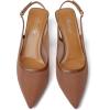 imageMostrin Kitten Heels for Women Pointed Toe Pumps Patent Leather Low Heel Slingback Heels with Buckle Dress Shoes for Dating Party WorkingBrown Mesh 06