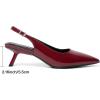 imageMostrin Kitten Heels for Women Pointed Toe Pumps Patent Leather Low Heel Slingback Heels with Buckle Dress Shoes for Dating Party WorkingBurgundy 06