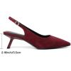 imageMostrin Kitten Heels for Women Pointed Toe Pumps Patent Leather Low Heel Slingback Heels with Buckle Dress Shoes for Dating Party WorkingBurgundy Suede 06