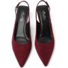 imageMostrin Kitten Heels for Women Pointed Toe Pumps Patent Leather Low Heel Slingback Heels with Buckle Dress Shoes for Dating Party WorkingBurgundy Suede 06