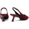 imageMostrin Kitten Heels for Women Pointed Toe Pumps Patent Leather Low Heel Slingback Heels with Buckle Dress Shoes for Dating Party WorkingBurgundy Suede 06