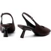imageMostrin Kitten Heels for Women Pointed Toe Pumps Patent Leather Low Heel Slingback Heels with Buckle Dress Shoes for Dating Party WorkingDarkbrown Suede 06