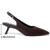imageMostrin Kitten Heels for Women Pointed Toe Pumps Patent Leather Low Heel Slingback Heels with Buckle Dress Shoes for Dating Party WorkingDarkbrown Suede 06