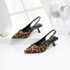 imageMostrin Kitten Heels for Women Pointed Toe Pumps Patent Leather Low Heel Slingback Heels with Buckle Dress Shoes for Dating Party WorkingFabric Leopard03