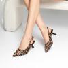 imageMostrin Kitten Heels for Women Pointed Toe Pumps Patent Leather Low Heel Slingback Heels with Buckle Dress Shoes for Dating Party WorkingFabric Leopard03