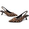 imageMostrin Kitten Heels for Women Pointed Toe Pumps Patent Leather Low Heel Slingback Heels with Buckle Dress Shoes for Dating Party WorkingFabric Leopard03