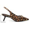 imageMostrin Kitten Heels for Women Pointed Toe Pumps Patent Leather Low Heel Slingback Heels with Buckle Dress Shoes for Dating Party WorkingFabric Leopard03