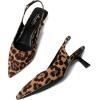 imageMostrin Kitten Heels for Women Pointed Toe Pumps Patent Leather Low Heel Slingback Heels with Buckle Dress Shoes for Dating Party WorkingLeopard 06