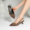 imageMostrin Kitten Heels for Women Pointed Toe Pumps Patent Leather Low Heel Slingback Heels with Buckle Dress Shoes for Dating Party WorkingLeopard 06