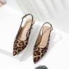 imageMostrin Kitten Heels for Women Pointed Toe Pumps Patent Leather Low Heel Slingback Heels with Buckle Dress Shoes for Dating Party WorkingLeopard Suede 06