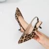 imageMostrin Kitten Heels for Women Pointed Toe Pumps Patent Leather Low Heel Slingback Heels with Buckle Dress Shoes for Dating Party WorkingLeopard Suede 06