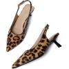 imageMostrin Kitten Heels for Women Pointed Toe Pumps Patent Leather Low Heel Slingback Heels with Buckle Dress Shoes for Dating Party WorkingLeopard Suede 06