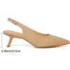 imageMostrin Kitten Heels for Women Pointed Toe Pumps Patent Leather Low Heel Slingback Heels with Buckle Dress Shoes for Dating Party WorkingNude 06