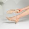 imageMostrin Kitten Heels for Women Pointed Toe Pumps Patent Leather Low Heel Slingback Heels with Buckle Dress Shoes for Dating Party WorkingNude Mesh 06