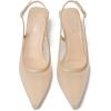 imageMostrin Kitten Heels for Women Pointed Toe Pumps Patent Leather Low Heel Slingback Heels with Buckle Dress Shoes for Dating Party WorkingNude Mesh 06
