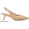 imageMostrin Kitten Heels for Women Pointed Toe Pumps Patent Leather Low Heel Slingback Heels with Buckle Dress Shoes for Dating Party WorkingRaffina Natural