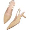 imageMostrin Kitten Heels for Women Pointed Toe Pumps Patent Leather Low Heel Slingback Heels with Buckle Dress Shoes for Dating Party WorkingRaffina Natural
