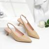 imageMostrin Kitten Heels for Women Pointed Toe Pumps Patent Leather Low Heel Slingback Heels with Buckle Dress Shoes for Dating Party WorkingRaffina Natural