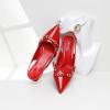 imageMostrin Kitten Heels for Women Pointed Toe Pumps Patent Leather Low Heel Slingback Heels with Buckle Dress Shoes for Dating Party WorkingRuby03