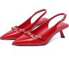 imageMostrin Kitten Heels for Women Pointed Toe Pumps Patent Leather Low Heel Slingback Heels with Buckle Dress Shoes for Dating Party WorkingRuby03