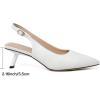 imageMostrin Kitten Heels for Women Pointed Toe Pumps Patent Leather Low Heel Slingback Heels with Buckle Dress Shoes for Dating Party WorkingWhite 06