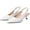 imageMostrin Kitten Heels for Women Pointed Toe Pumps Patent Leather Low Heel Slingback Heels with Buckle Dress Shoes for Dating Party WorkingWhite 06