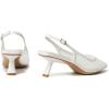 imageMostrin Kitten Heels for Women Pointed Toe Pumps Patent Leather Low Heel Slingback Heels with Buckle Dress Shoes for Dating Party WorkingWhite Mesh 06