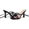 imageMostrin Womens Sandals Strappy Heels for Women Lace Up Square Open Toe Heels Tie Up High Heeled Sandals for Prom Party Daily WearBlack Suede