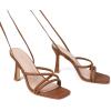 imageMostrin Womens Sandals Strappy Heels for Women Lace Up Square Open Toe Heels Tie Up High Heeled Sandals for Prom Party Daily WearBrown