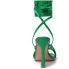 imageMostrin Womens Sandals Strappy Heels for Women Lace Up Square Open Toe Heels Tie Up High Heeled Sandals for Prom Party Daily WearGreen