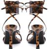 imageMostrin Womens Sandals Strappy Heels for Women Lace Up Square Open Toe Heels Tie Up High Heeled Sandals for Prom Party Daily WearLeopard