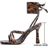 imageMostrin Womens Sandals Strappy Heels for Women Lace Up Square Open Toe Heels Tie Up High Heeled Sandals for Prom Party Daily WearLeopard