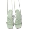 imageMostrin Womens Sandals Strappy Heels for Women Lace Up Square Open Toe Heels Tie Up High Heeled Sandals for Prom Party Daily WearLight Green