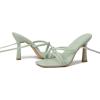 imageMostrin Womens Sandals Strappy Heels for Women Lace Up Square Open Toe Heels Tie Up High Heeled Sandals for Prom Party Daily WearLight Green