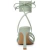 imageMostrin Womens Sandals Strappy Heels for Women Lace Up Square Open Toe Heels Tie Up High Heeled Sandals for Prom Party Daily WearLight Green